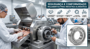 Home 25 Rolamento de aço inox AISI 316 certificado para indústria de alimentos com selo food safe.
