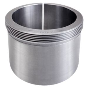 Bucha de desmontagem e retirada séries AH e AHX (withdrawal sleeve) em aço para rolamentos em eixos industriais escalonados.