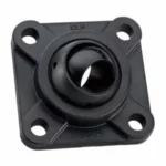 Mancal quadrado tipo chumaceira flangeada de 4 furos igubal EFSM-25 em polímero auto-lubrificante para manutenção industrial.