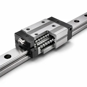 Guia linear de esfera normatizada para eixos de movimentação suave e automação industrial, disponível na X3 Rolamentos.